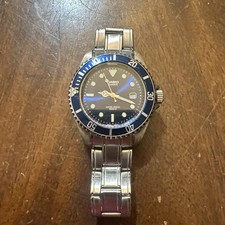 Vintage stile subacqueo CASIO MTD-1010 lunetta blu quadrante blu 