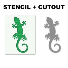 Gecko Lizard Stencil   Tropical Reptile Wall Art 10 Mil Mylar Template