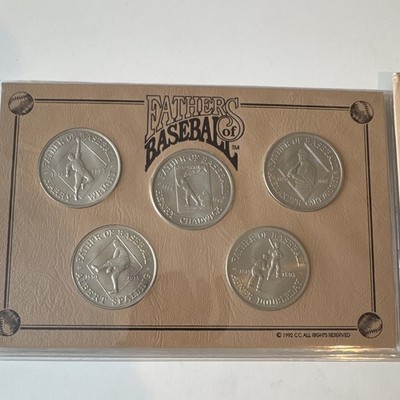 Fathers of Baseball 1992 Vintage Baseball 5-Coin Medallion Set Display Case