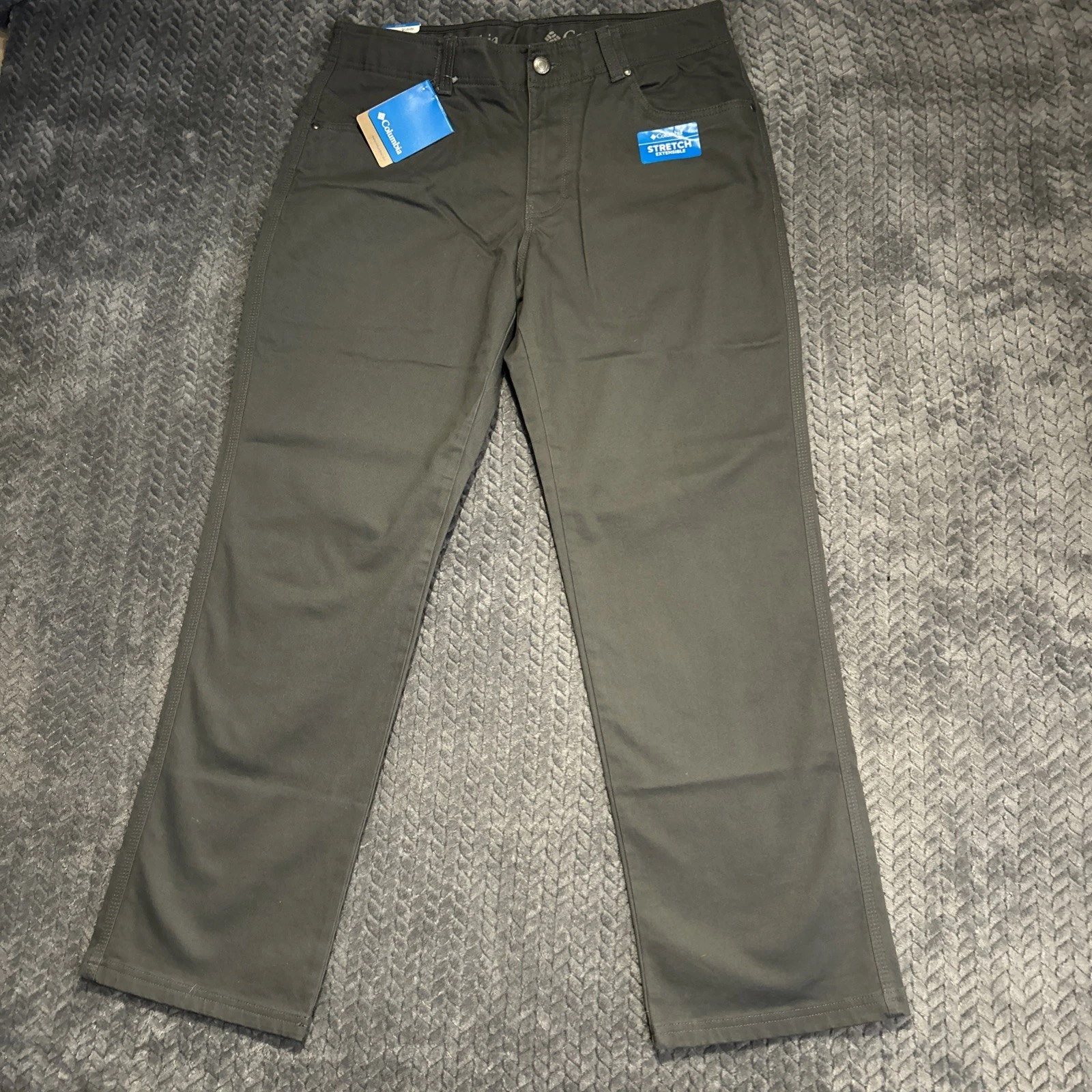 NEW Columbia Men's Pilot Peak 5 pocket Pants 34x30 Gray Cotton Stretch OUTDOORS