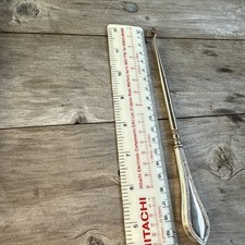 Silver Hallmarked Handle With Steel Hook  Button Hook. 20cm