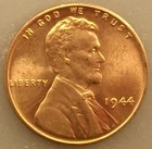 1944 BU LINCOLN CENT NICE RED UNC. COIN WILL GRADE HIGH  FREE SHIPPING