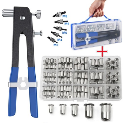 #ad Pressure Rivet Nut Tool Kit 236Pcs Metric Rivet Nut Combination M3 M8 $32.98
