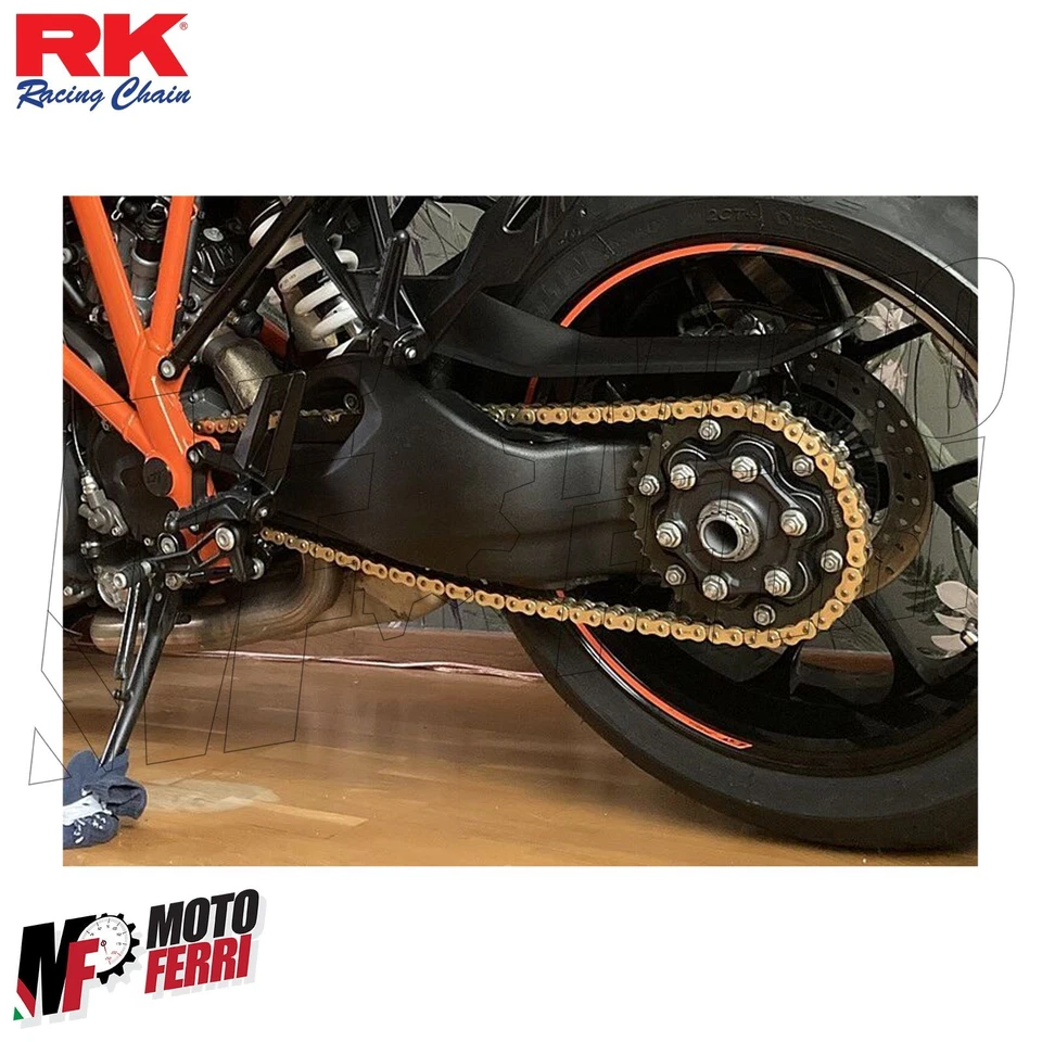 Transmisión de cadena RK Zxw Pitch 525 BMW S 1000 XR dorado para 2015 A 2024 - MF3381 Foto 2 de 4