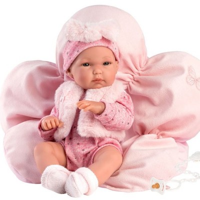 Llorens 13.8'' Anatomically-Correct Newborn Tia with Flower Cushion-LL63592