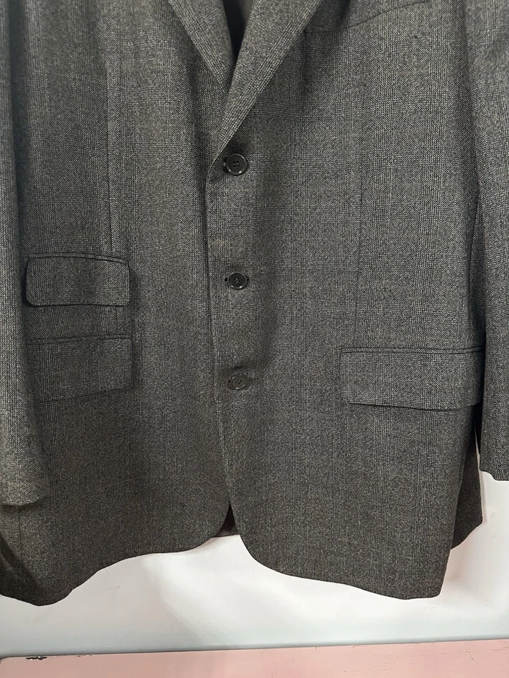 VTG Luciano Barbera Brown Flannel Over Check Plaid Blazer Wool 56 IT/46L US - Image 3 of 4