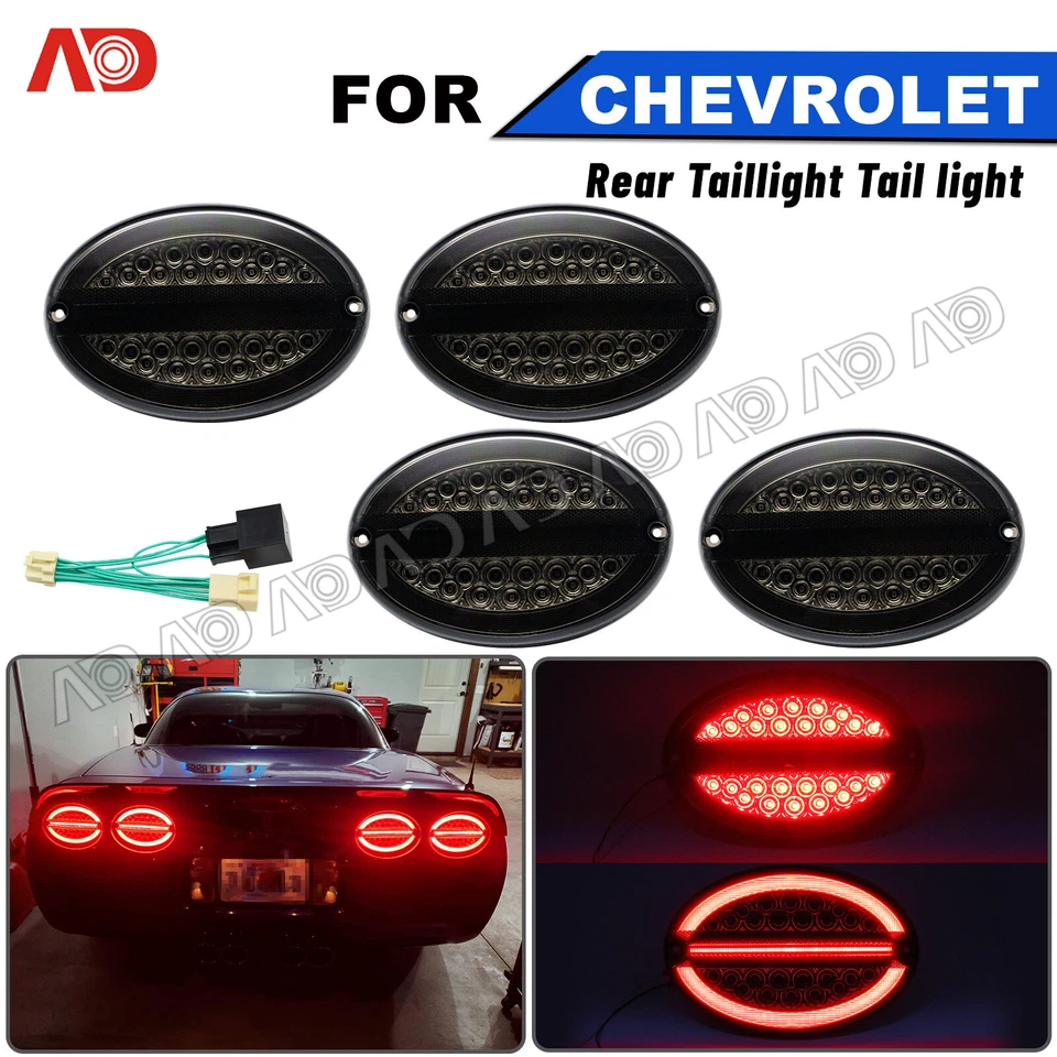 5X Rear LED Tail Lights + 3rd Third Brake Lamp For 1997-2004 Chevy Corvette C5 - Image 2 of 4