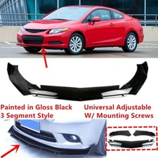 Add-on Universal For 2012-2013 Honda Civic Coupe Black Front Bumper Lip Splitter