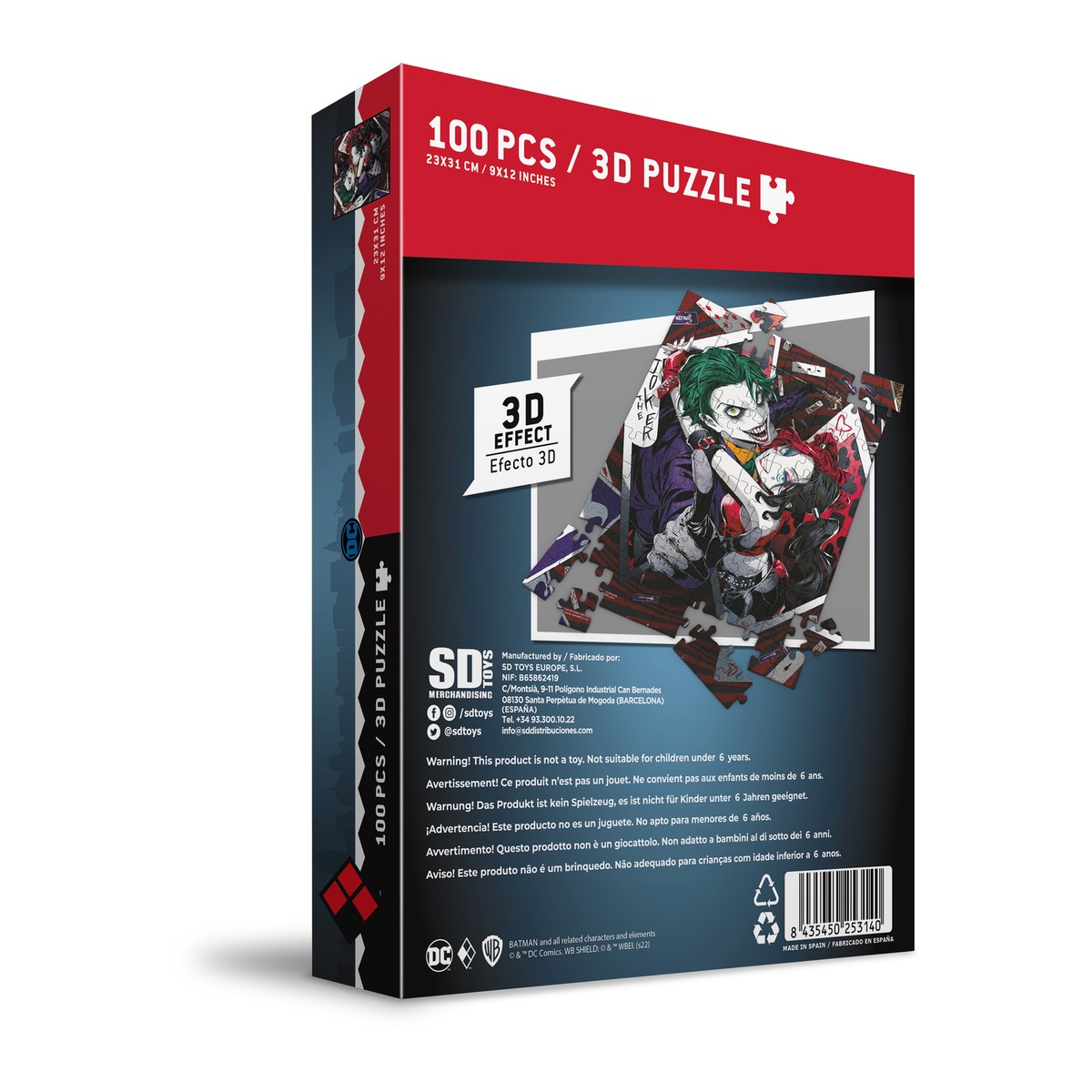 Joker & Harley Quinn Manga Puzzle 3D Effect 100 pcs SD TOYS | eBay