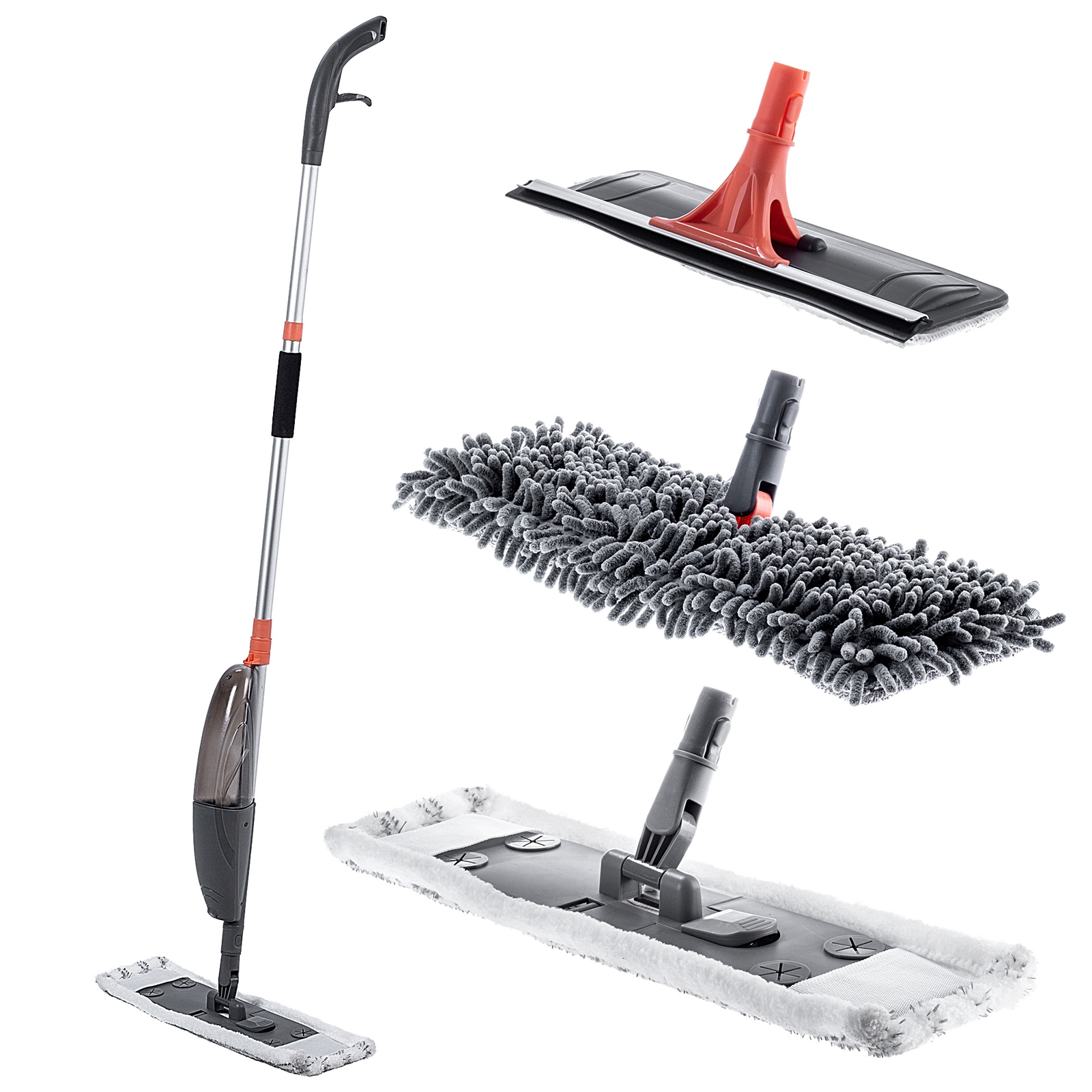 KADAX scopa piatta, lavapavimenti con serbatoio acqua tergicristallo con funz...