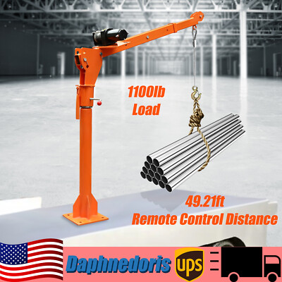 1100 LB Truck-Mounted Crane Hoist Truck-Mounted Crane with 12V Electric Winch