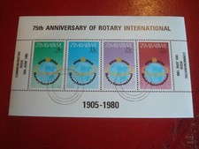 ZIMBABWE - 1980 ROTARY INTERNATIONAL - MINIARKUSZ NIEZAMONTOWANY UŻYWANY ARKUSZ MINIATUROWY