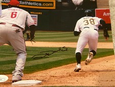 RAJAI DAVIS STEALING OAKLAND A'S SIGNED 8X10 PHOTO W/COA FROM JAMES SPENCE