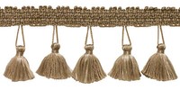 DÉCopro Basic Trim Collection Fransenband Dark Sand Beige Farbe A8 (Meterware)