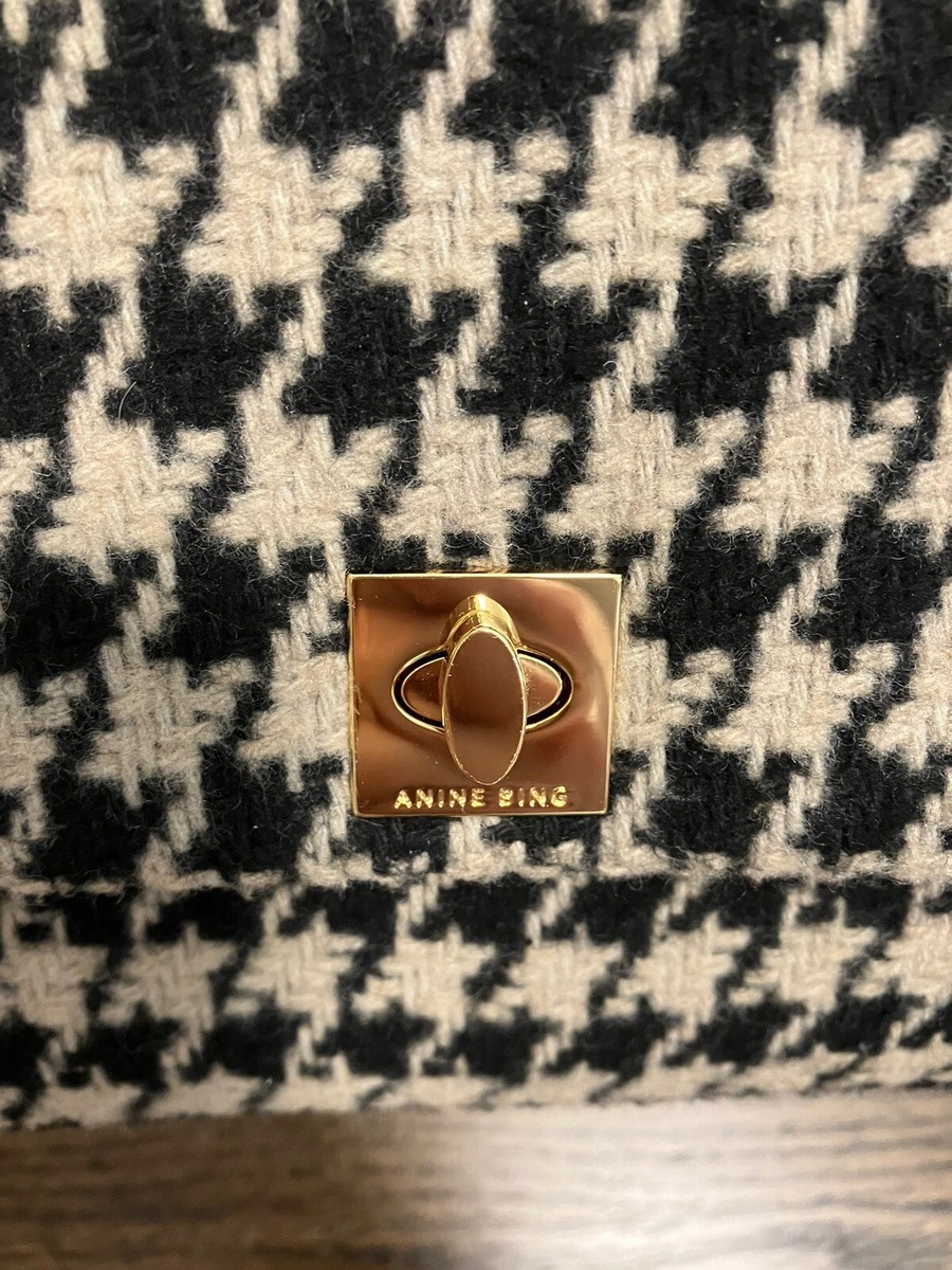 Anine Bing $400 NWT Nico Bag Houndstooth Wool Purse | eBay