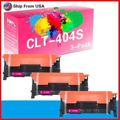 3PK CLT404S 404S Toner Cartridge Magenta Xpress SL-C432W SL-C432 C480FW Printer