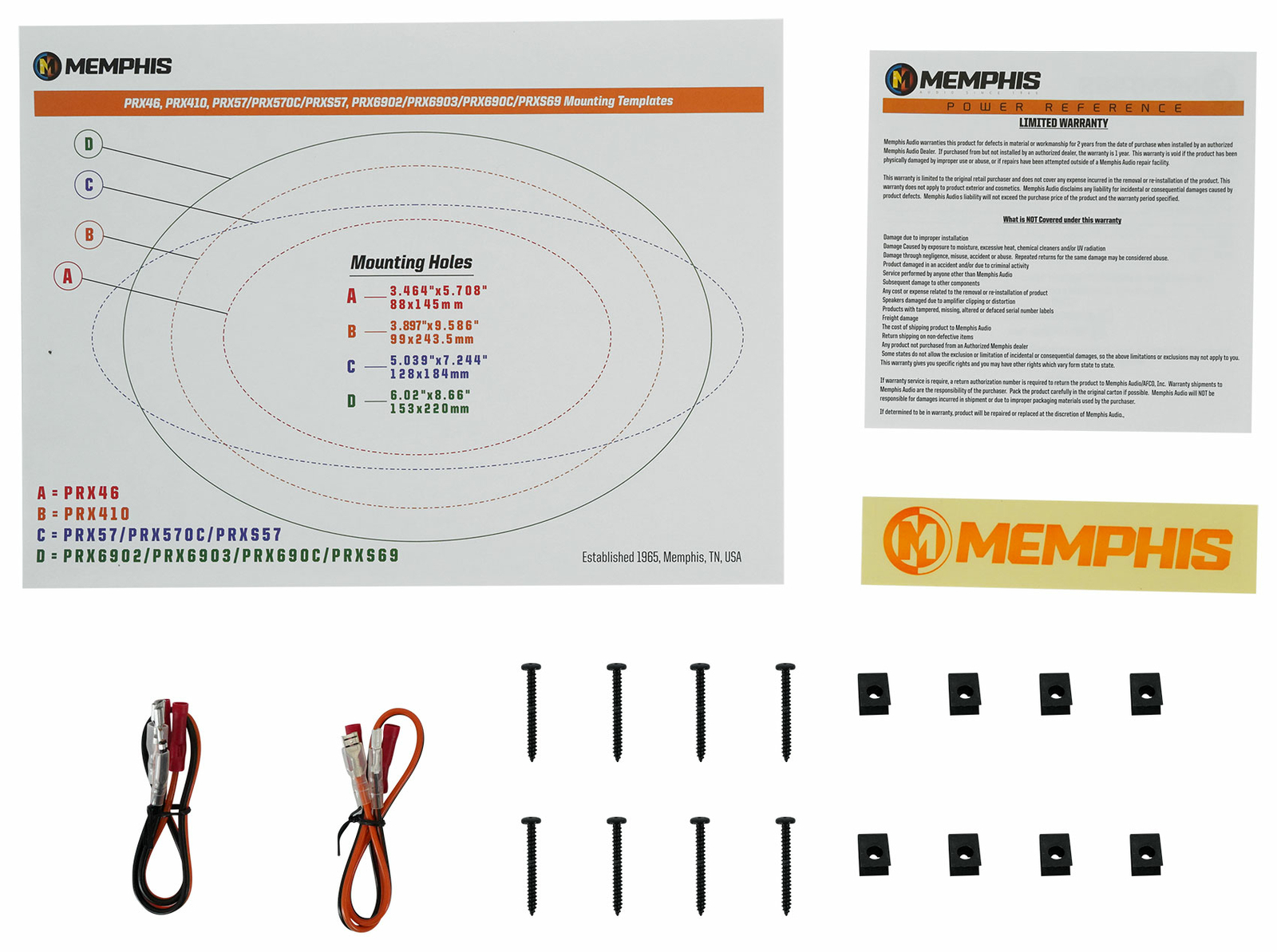 Пара 3-полосных автомобильных аудиодинамиков Memphis Audio PRX6903 6x9 с поворотным твитером