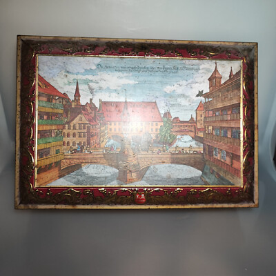 Große, alte Blechdose der Lebkuchen E. Otto Schmidt Nürnberg, Truhe, Lebkuchen