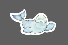 Beluga Whale Sticker Waving Waterproof Ocean Animal Beach Tropical Gift NEW