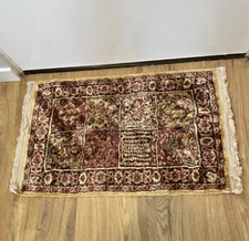 Vintage Accent Throw Rug Scatter Small Area Carpet Multi Geo Floral Fringe 18x32