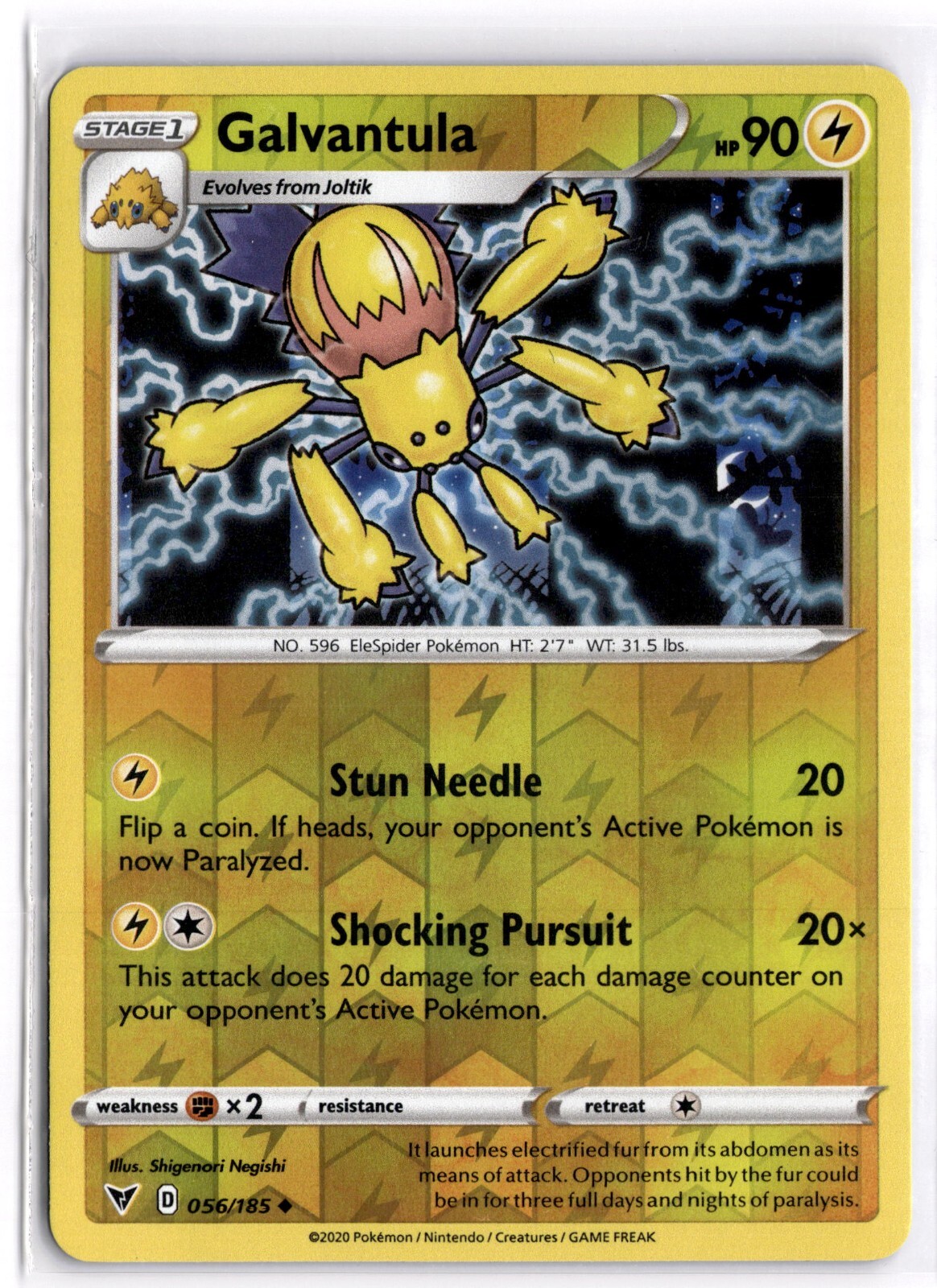 Pokemon TCG Galvantula 056/185 Swsh04: Vivid Voltage Reverse Holo