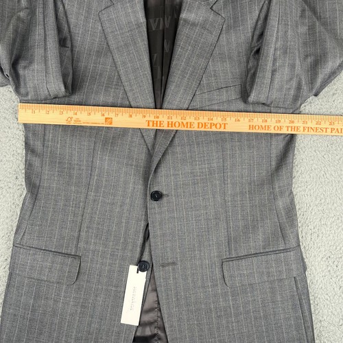 NWT VERSACE COLLECTION Gray Pinstripe 2 Button Wool Suit 40L (EU 50) - Picture 14 of 24