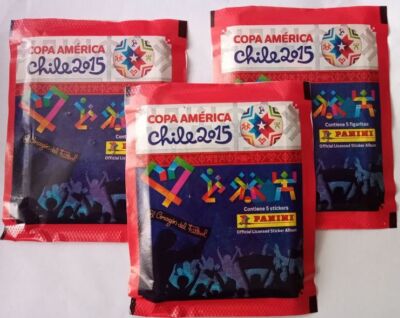 Chile version 2015 Panini Copa America Soccer Sticker pack x3