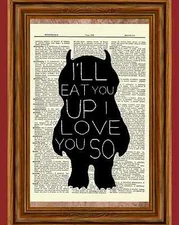 Where The Wild Things Are Dictionary Art Print Poster Picture Maurice Sendak