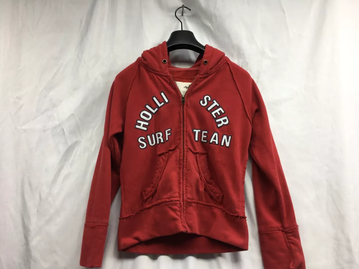 Red hollister zip up sales