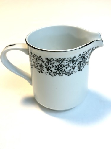 Crema Ekco Products de colección porcelana fina hecha en China Japón negro blanco plata - Imagen 2 de 10