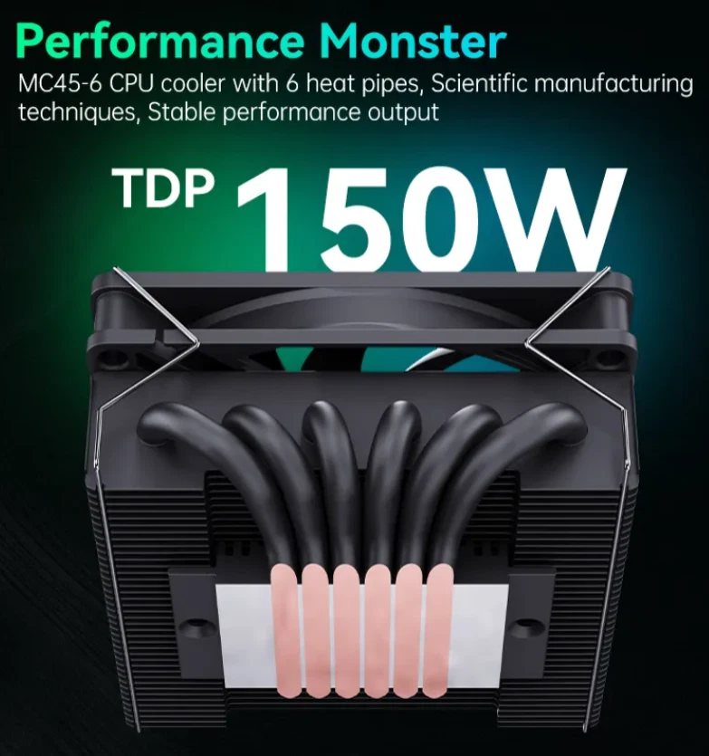 UltraThin 6 Heatpipe Performance CPU Heatsink Cooler RGB 92mm Fan for AMD Intel - Image 3 of 4