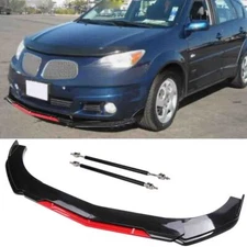 For Pontiac Vibe 2003-2010 Black&Red Front Bumper Lip Spoiler Splitter Body Kit