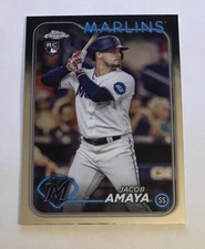 Jacob Amaya 2024 Topps Chrome Rookie Card #92 Miami Marlins RC