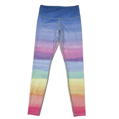 Flexi Lexi Ombre Rainbow Print Leggings Sz Small Multicolor