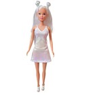 Pre-owned Steffi Doll Fashion Doll Platinum Blonde Hair White Irredescent Dress 