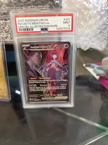 2025 POKEMON DRI EN-DESTINED RIVALS #231 TEAM ROCKET'S MEWTWO EX PSA 9