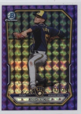 2026 Bowman Chrome Prospects Purple Geometric Refractor 32/250 Josh Knoth 12l9