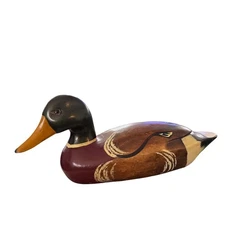 Vintage Hand Painted Wood Duck Decoy Rustic 15" The Country House Collection