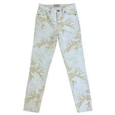 Free People Floral Printed High Rise Skinny Jeans Casual Everyday Style Size 25