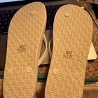 Gorgeous SAM EDELMAN White  Metal LOGO Women Size 10 M Thong Wedges Flip Flops — photo 2