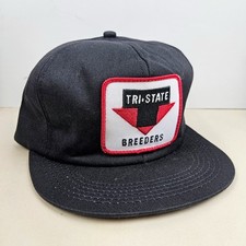 Vintage USA MADE Tri City Breeders Livestock Farm Patch Trucker Hat Snapback Cap