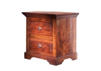 Nachtschrank Nachtkommode Nachttisch Akazie Massiv Braun Kolonial 52X40 Montiert