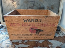 Antique Wards Red Head Shotgun Shells Wood Crate - Great Goose Graphics! 60-1521