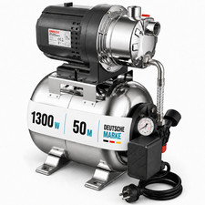 Hauswasserwerk Garten Haus Pumpe 1300W 24L Edelstahl 230V 5000l/h Bewässern 5bar