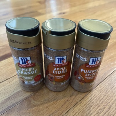 McCormick Spiced Orange Pumpkin Apple Cider Finishing Sugar LOT Of 3 Limited