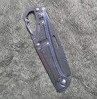 Stainless Steel Folding Pocket Knife Silver Straight Edge Lanyard Hole 3.3in — photo 1