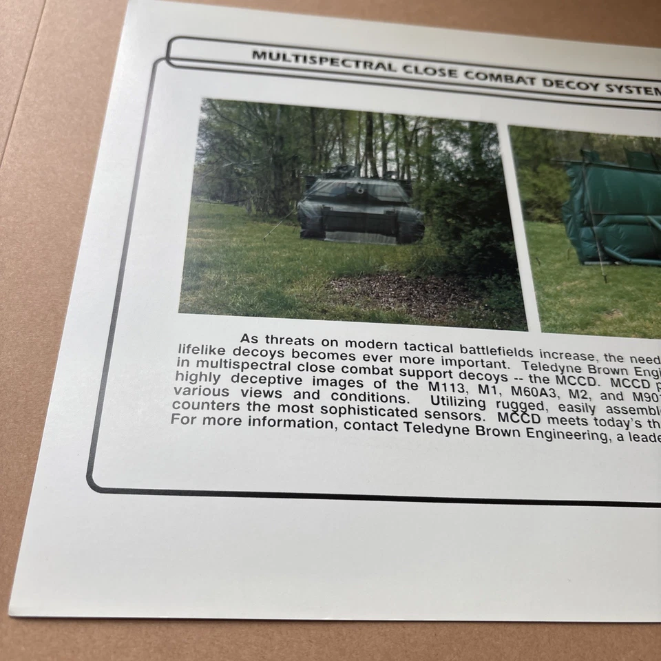 Folleto militar sistema señuelo combate cercano multiespectral Teledyne marrón de colección Foto 2 de 4