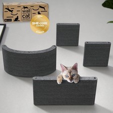 Pryde Pets Wall Mounted Cat Climber Shelves Set of 4 - Charcoal
