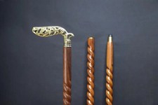 Brass Personalized Cane Floral Walking Handle - Handmade Gift for Grandparents