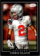 Chris Olave #39  2022 SAGE Artistry Ohio State Buckeyes NFL RC Rookie Card. rookie card picture
